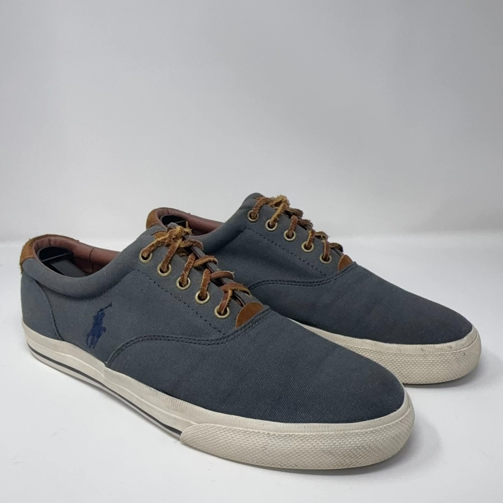 Polo Ralph Lauren Vaughn Shoes Mens 11.5 Sneakers Blue Pony Leather Laces Preppy